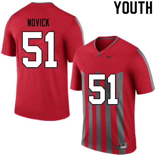 Ohio State Buckeyes #51 Brett Novick Youth University Jersey Retro OSU38607